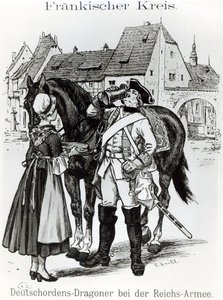 Dragão dos Cavaleiros Teutônicos em 1757 de German School