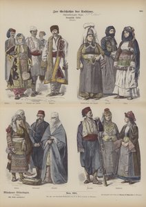 Fatos da Europa de Leste (gravura a cores) de German School