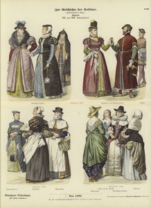 Trajes ingleses, séculos XVI e XVII de German School