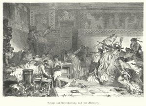 Entretenimento após a refeição em uma festa romana (gravação) de German School
