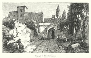 Entrada no Túmulo dos Scipios, Roma (gravura) de German School