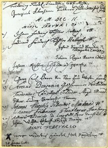 Entrada nos registros da Universidade de Halle, mostrando o nome de Handel, 1702 de German School