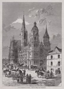 Catedral de Evreux, Normandia, França (gravura) de German School