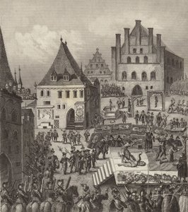 Execução de líderes rebeldes protestantes checos em Praga de German School