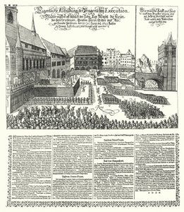 Execução de rebeldes contra o Santo Imperador Romano Fernando II em Praga de German School