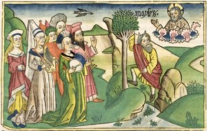 Êxodo 15 1-19 O Cântico de Moisés, da Bíblia de Nuremberg (Biblia Sacra Germanaica) (xilogravura colorida) de German School