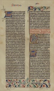 Facsilimile da Bíblia latina de 42 linhas de Johannes Gutenberg de 1455 (cor litho) de German School