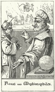 Fausto e Mefistófeles (gravura) de German School