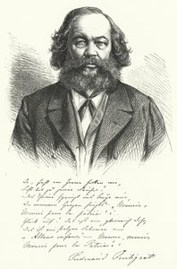Ferdinand Freiligrath, poeta alemão, tradutor e agitador político liberal (gravura) de German School