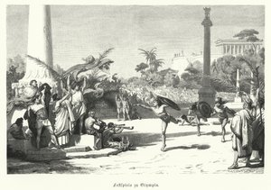Festival em Olympia, Grécia Antiga (gravura) de German School