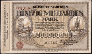 Nota de cinquenta bilhões de marcos, 1923 de German School