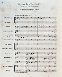 Primeira página da pontuação para The Flight Into Egypt, op. 25, overture de Hector Berlioz de German School