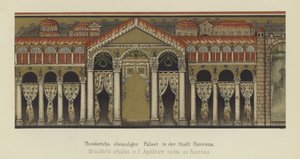 Antigo palácio de Teoderico o Grande, Rei dos Ostrogodos, em Ravena, Itália (cor litho) de German School