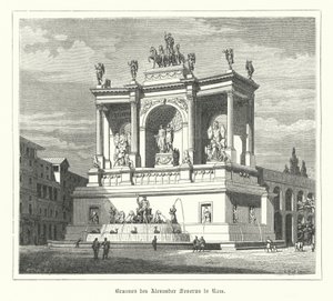Fonte de Alexandre Severo, Roma antiga (gravura) de German School
