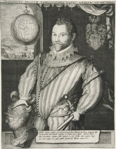 Francis Drake, pub. Século XIX (gravura) de German School