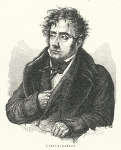 François-Rene de Chateaubriand, romancista, político, diplomata e historiador francês (litho) de German School