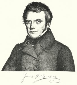 Franz Grillparzer, dramaturgo e poeta austríaco (gravura) de German School