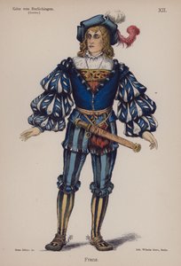 Franz, de Gotz von Berlichingen por Goethe (cor litho) de German School