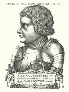 Franz von Sickingen, cavaleiro alemão da época da Reforma (gravura) de German School