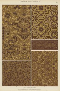 Renascença Francesa, Impressão em Bloco e Bordados (cor litho) de German School
