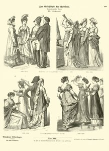 Trajes franceses e alemães, início do século XIX de German School