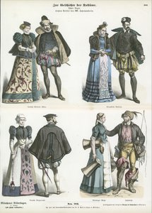 Trajes franceses e alemães, final do século XVI de German School