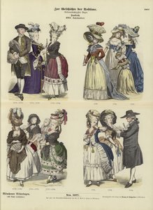 Trajes franceses, do século 18 de German School