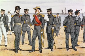 Uniformes da Marinha Francesa, final do século XIX de German School