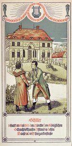 Friedrich von Schiller (1759-1805) visita o diretor do Teatro Real em Berlim em maio de 1804, 1906 de German School
