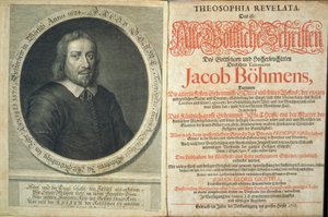 Frontispício de Theosophia Revelata por Jacob Boehme, 1715 (impressão e gravação) de German School