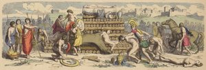 Funeral de um herói na Grécia Antiga (gravura a cores) de German School