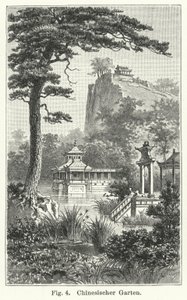 Desenho de jardim: Jardim chinês (gravura) de German School