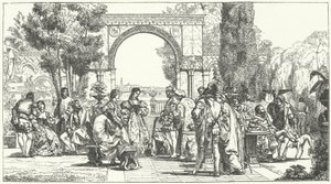 Jardim em Florença Renascentista (gravura) de German School