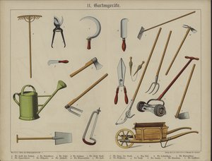 Utensílios de jardinagem (cor litho) de German School