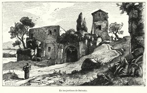 Jardins de Sallust, Roma, Itália (Litho) de German School