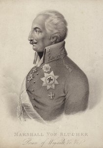Gebhard von Blucher, Marechal de Campo Prussiano (gravura) de German School