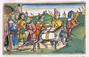 Génesis 41 14-24 O Sonho do Faraó, da "Bíblia de Nuremberga (Biblia Sacra Germanaica)" (xilogravura colorida) de German School