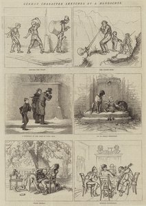 Esboços de caracteres alemães (gravura) de German School