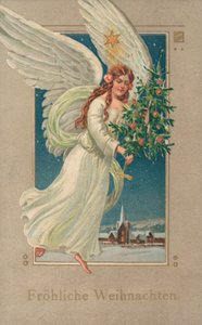 Postal de Natal alemão (litografia a cores) de German School