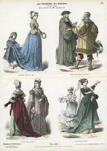 Trajes alemães e franceses, início do século XVI