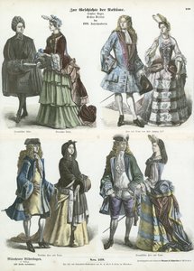Trajes alemães e franceses, início do século XVIII de German School