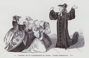 Desenho animado alemão sobre a credulidade das mulheres de German School