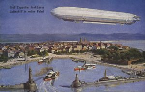Conde Ferdinand de zepelins dirigível em voo de German School
