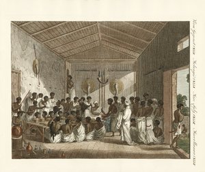 Grandes simpósios dos Ras of Tiger na Abissínia (gravura colorida) de German School