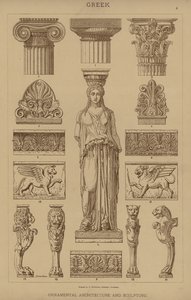 Grego, Arquitetura Ornamental e Escultura (cor litho) de German School