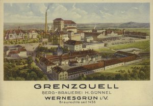 Cervejaria Grenzquell, Wernesgrun, Saxónia, Alemanha (cor litho) de German School
