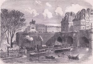 Gun boats on the Seine, Cassells History of the War between France and Germany publicado pela Cassell and Company Limited, c.1890 (litho) de German School