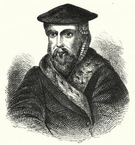 Hans Tausen, teólogo luterano dinamarquês da Reforma (gravura) de German School