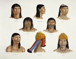 Chefes de índios sul-americanos, da Travels in Brazil (veja detalhes em 92095) de German School