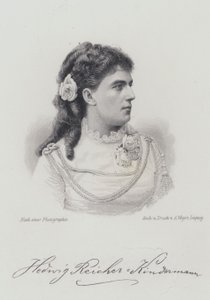 Hedwig Reicher-Kindermann, cantora de ópera alemã (gravura) de German School